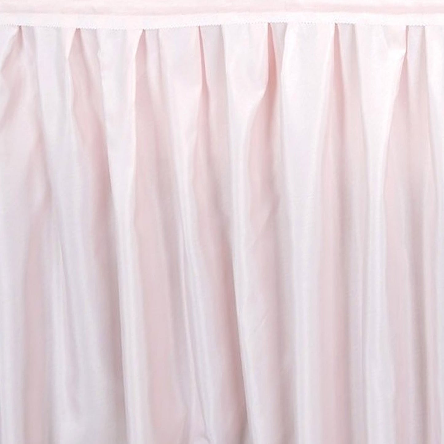 17ft Blush/Rose Gold Pleated Polyester Table Skirt, Banquet Folding Table Skirt#whtbkgd