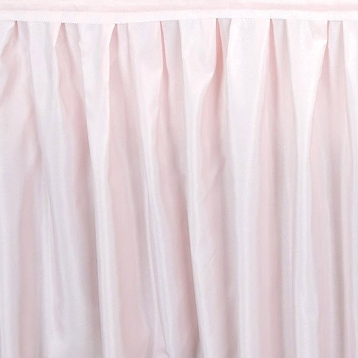 Pleated Polyester Table Skirt 21 Feet In Blush Rose Gold#whtbkgd