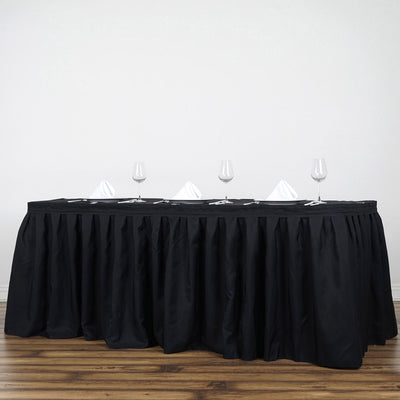 Elevate Your Event with the Black Pleated Table Skirt Elevate Your Event with the Black Pleated Table Skirt