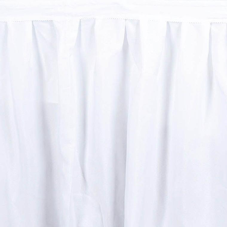 Pleated Polyester Table Skirt In White Color 14 Feet#whtbkgd