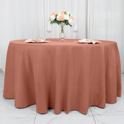 Luxurious Feel of the Terracotta Round Tablecloth Luxurious Feel of the Terracotta Round Tablecloth