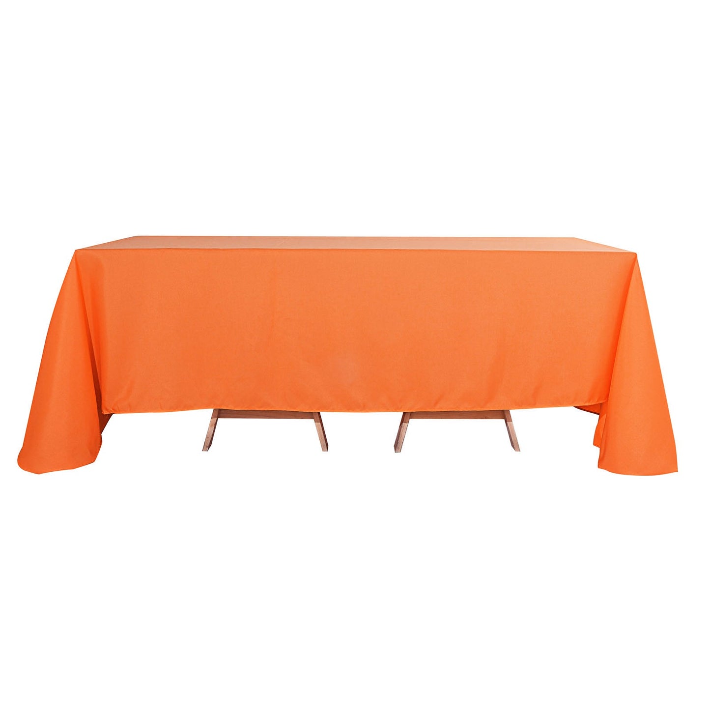 Polyester Tablecloth 90 Inch x 132 Inch Rectangular In Orange