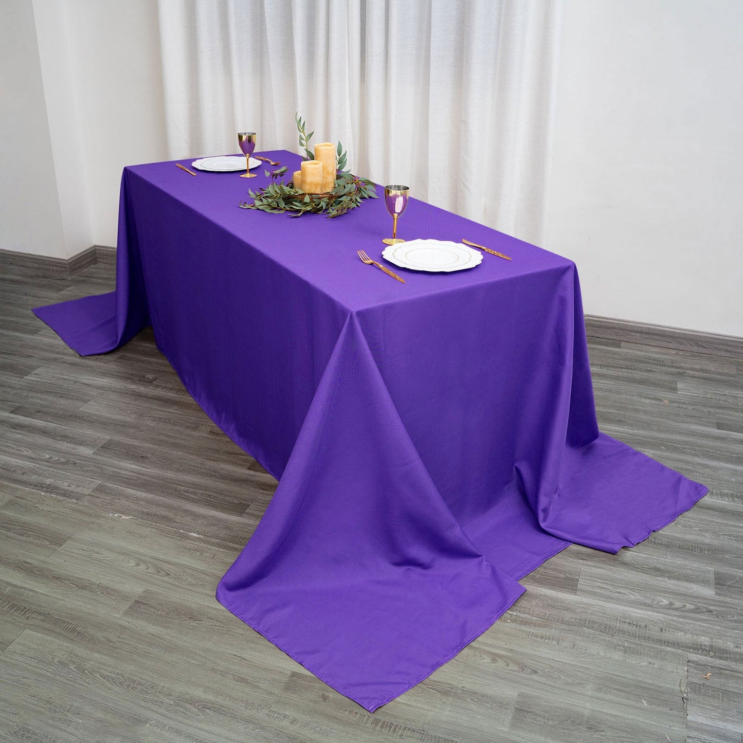 90x156 inches Purple Polyester Rectangular Tablecloth
