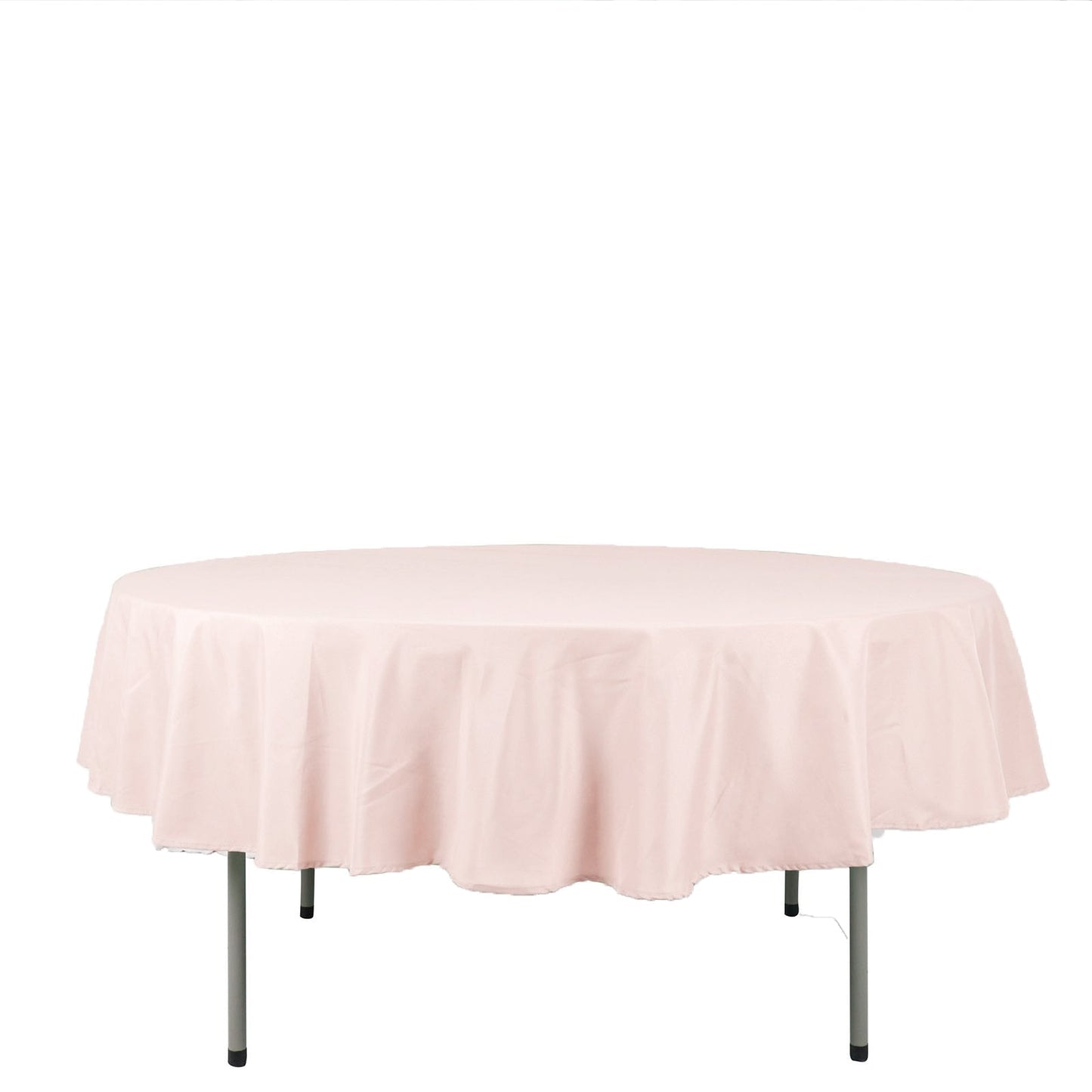 90Inch Blush / Rose Gold Polyester Round Tablecloth