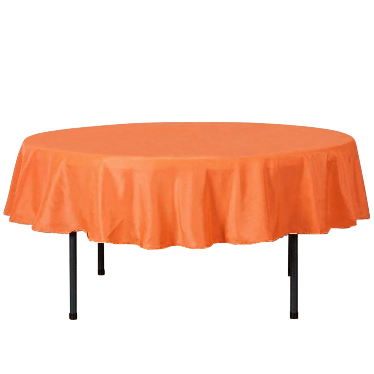 Orange Polyester Round 90 Inch Tablecloth
