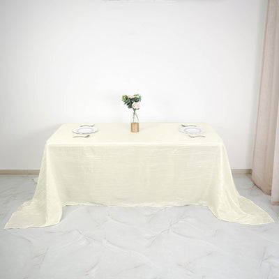 Elegant Design of the Ivory Accordion Crinkle Taffeta Tablecloth Elegant Design of the Ivory Accordion Crinkle Taffeta Tablecloth