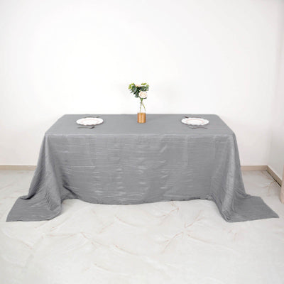 Elegant Design of the Silver Accordion Crinkle Taffeta Tablecloth Elegant Design of the Silver Accordion Crinkle Taffeta Tablecloth