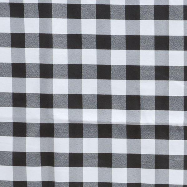 White & Black Checkered Gingham Polyester Tablecloth Buffalo Plaid 108 Inch Round#whtbkgd