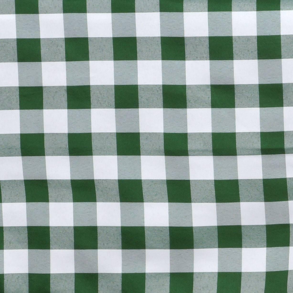 White and green buffalo plaid tablecloth, checkered design.