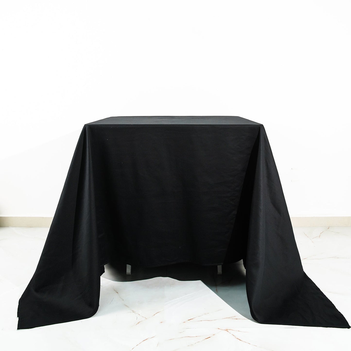 90" Black Square 100% Cotton Linen Tablecloth | Washable