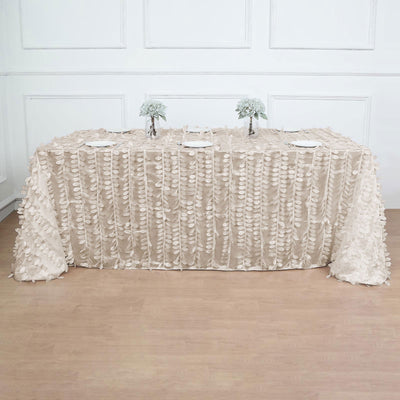 Natural Elegance of the Beige 3D Leaf Petal Tablecloth Natural Elegance of the Beige 3D Leaf Petal Tablecloth