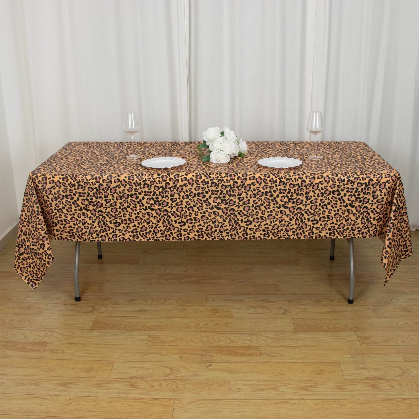 Set of 5 | 54x108inch Animal Safari Theme Waterproof Plastic Tablecloths