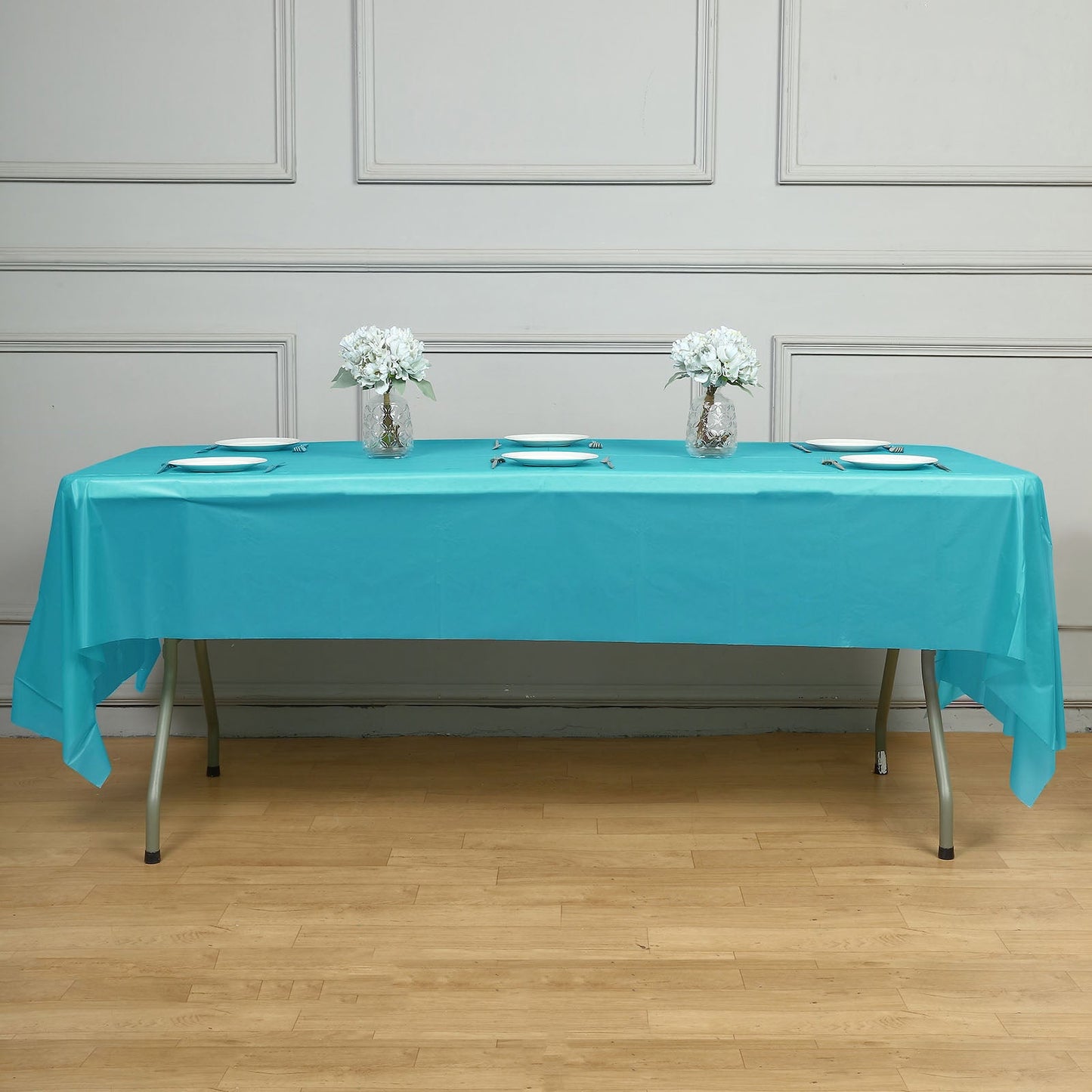 Turquoise Plastic PVC Spill Proof Disposable Waterproof In Rectangle 54 Inch x 108 Inch 10 MM Thick