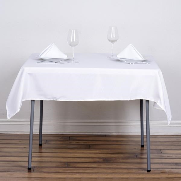 White Polyester Square Tablecloth 54"x54"