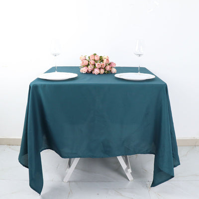 Luxurious Appeal of Peacock Teal Polyester Tablecloth Luxurious Appeal of Peacock Teal Polyester Tablecloth