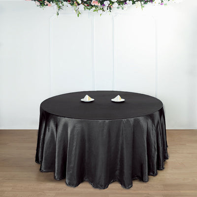 Versatile Black Satin Tablecloth for Any Occasion Versatile Black Satin Tablecloth for Any Occasion