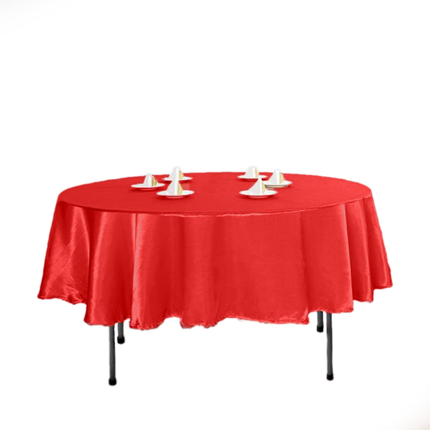 Red Satin Round Tablecloth 90 Inch