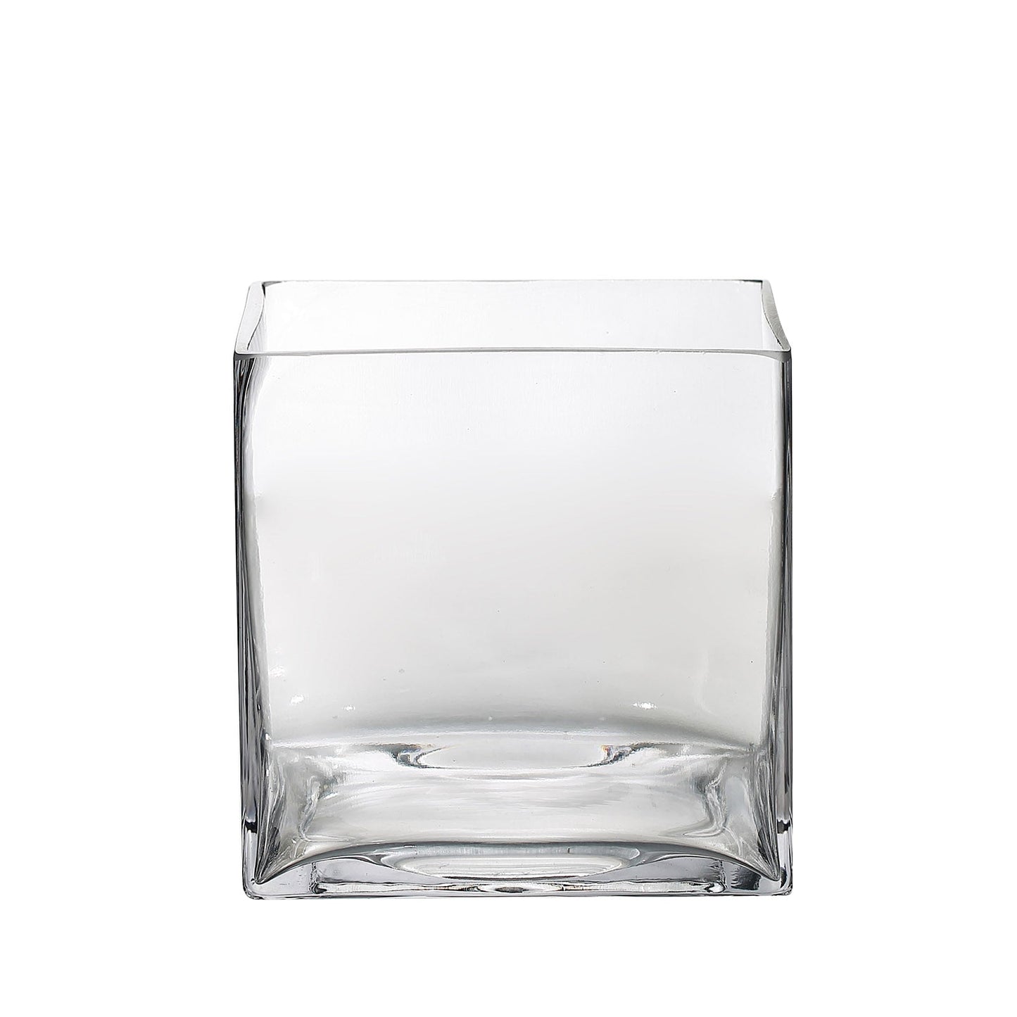 Premium Heavy Duty Glass Flower Vase Clear 6 Pack Square 6 Inch