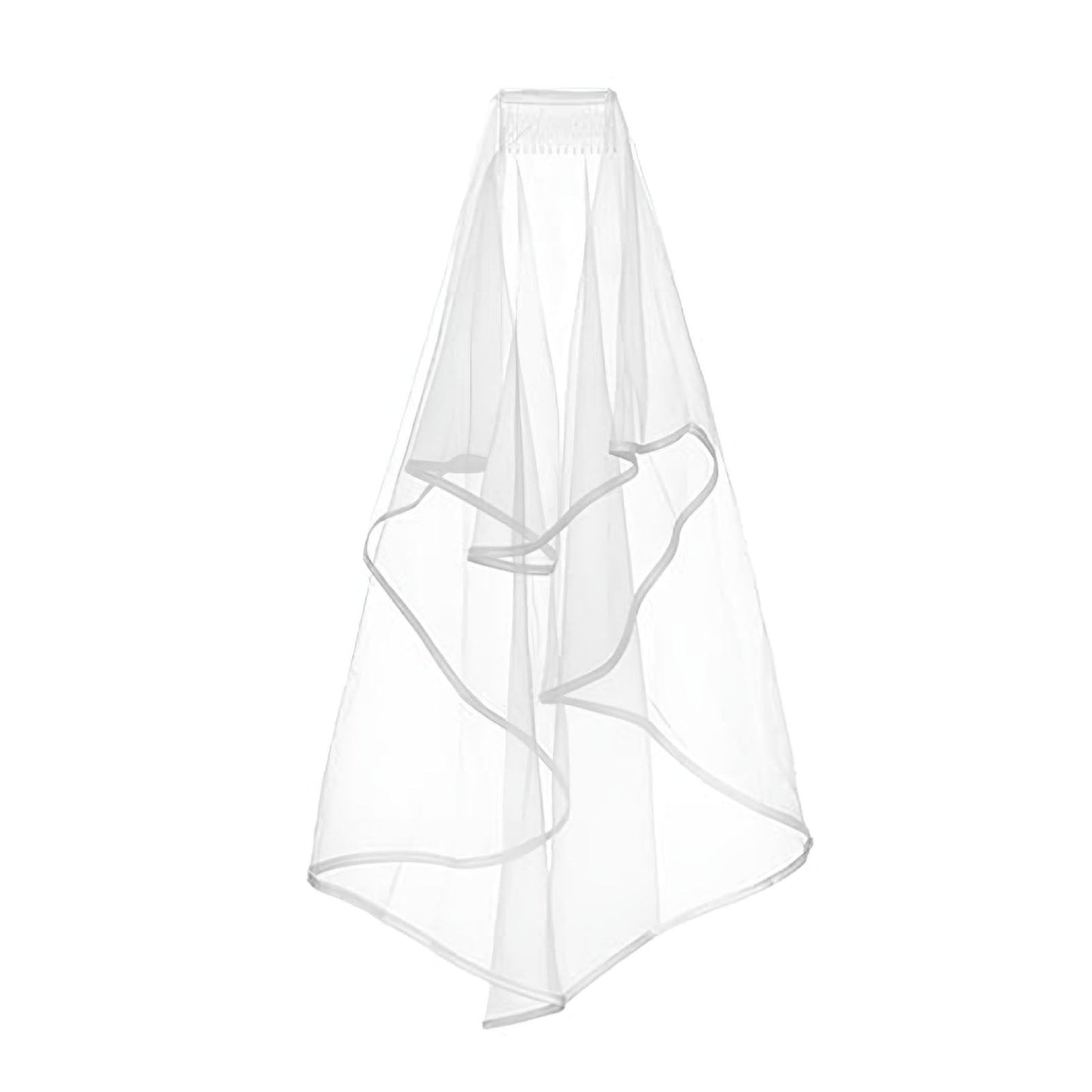 White bridal veil for bachelorette party decor.
