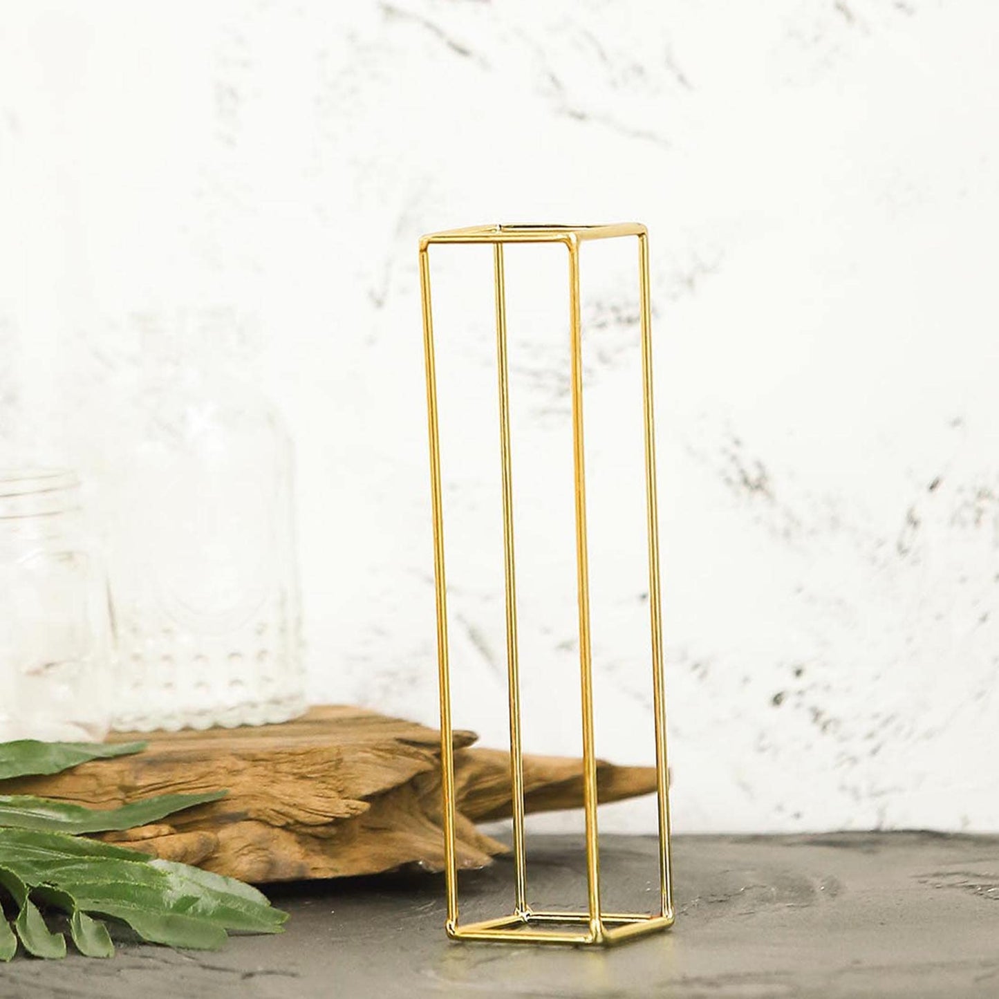 Gold decorative wire letter centerpiece for weddings, 8 inches tall.