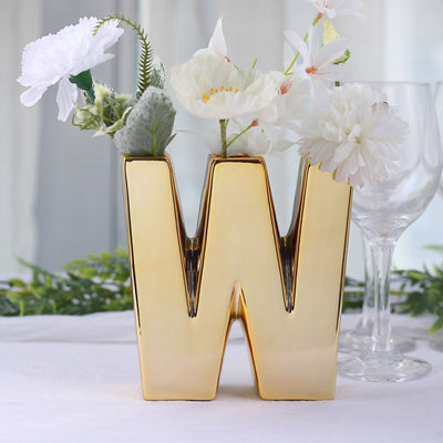 Luxury Design of the Gold Plated Letter 'W' Vase Luxury Design of the Gold Plated Letter 'W' Vase
