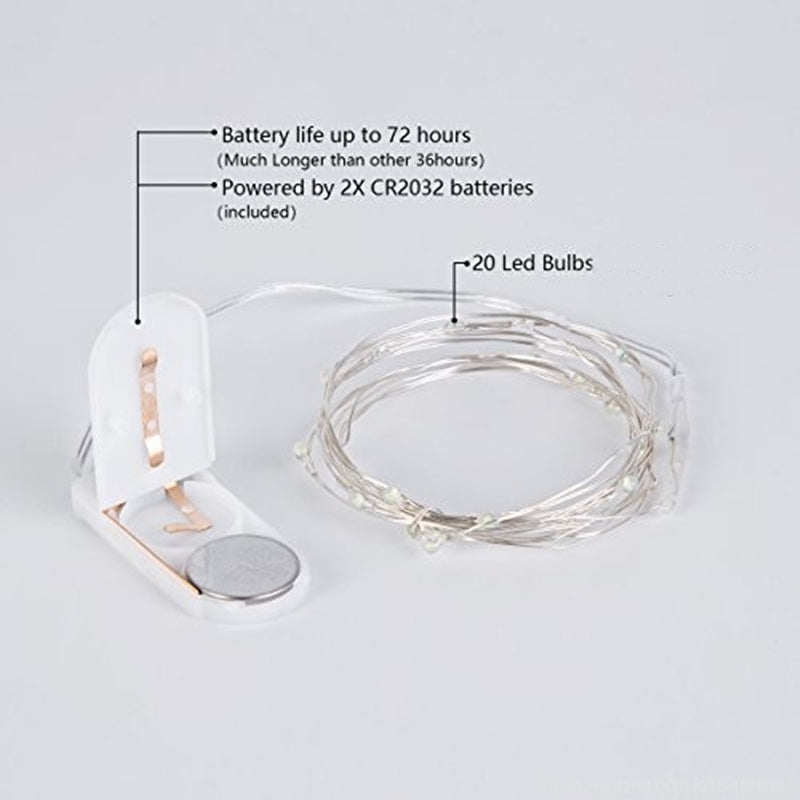 Multicolor 20 LED string lights, battery operated micro fairy lights.