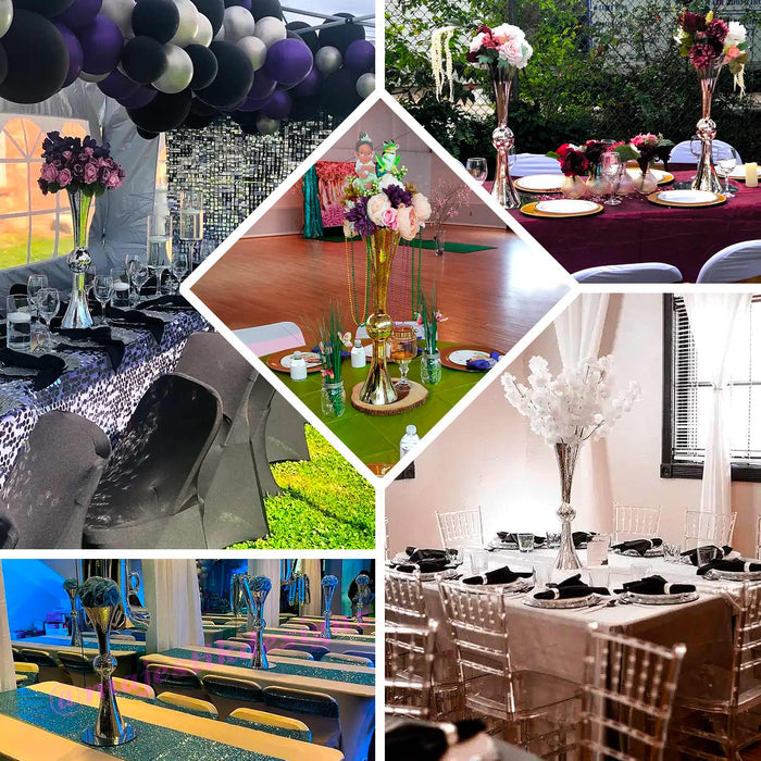 Pack of 4 - 24" Tall Clear Reversible Latour Trumpet Glass Vases