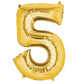 35" Gold Letter and Number Balloons, Shiny Metallic Mylar Foil Helium Air Balloons