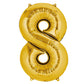35" Gold Letter and Number Balloons, Shiny Metallic Mylar Foil Helium Air Balloons