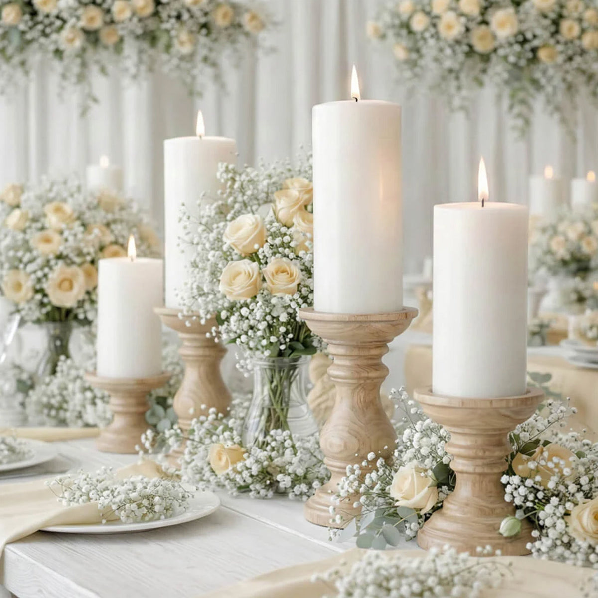 Unscented Pillar Candles – Dripless 2"x3" White Paraffin Wax with Smokeless Cotton Wicks, Clean & Lo