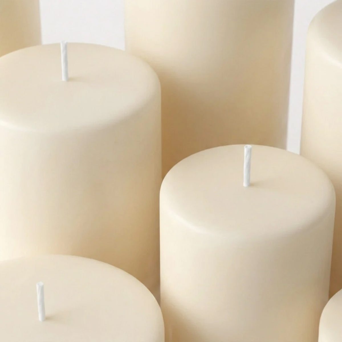Unscented Pillar Candles – Dripless 2"x3" Ivory Paraffin Wax with Smokeless Cotton Wicks, Clean & Lo