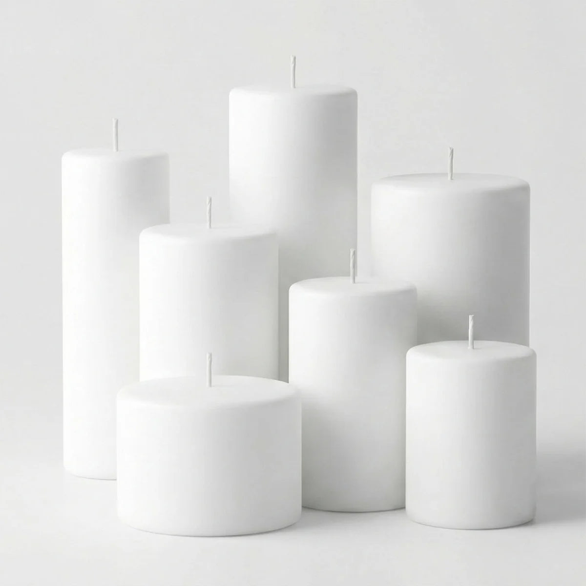 Unscented Pillar Candles – Dripless 2"x6" White Paraffin Wax with Smokeless Cotton Wicks, Clean & Lo