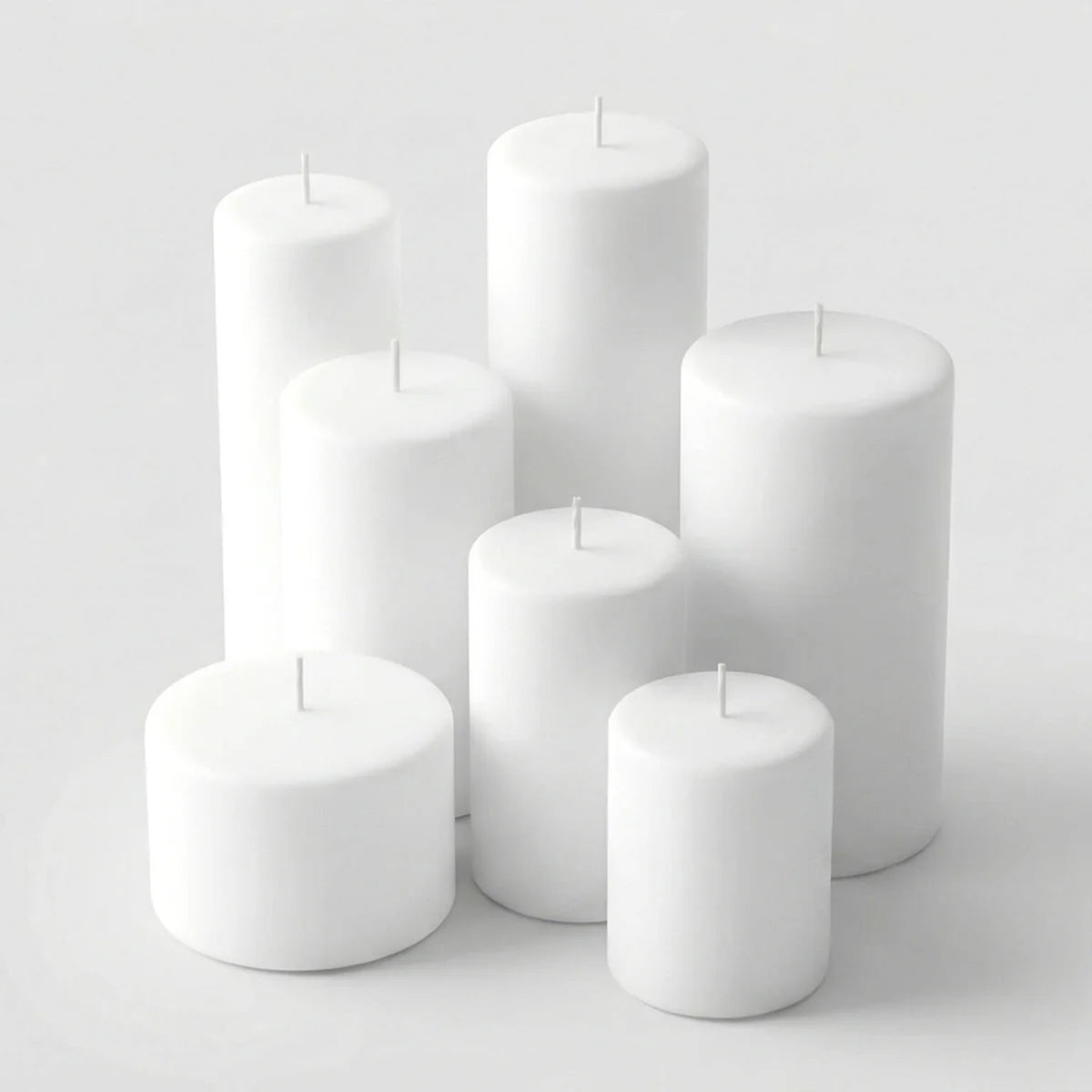 Unscented Pillar Candles – Dripless 2"x6" White Paraffin Wax with Smokeless Cotton Wicks, Clean & Lo