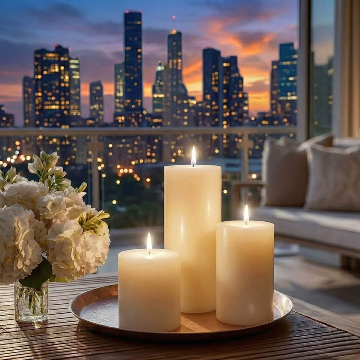 Unscented Pillar Candles – Dripless 2"x6" Ivory Paraffin Wax with Smokeless Cotton Wicks, Clean & Lo