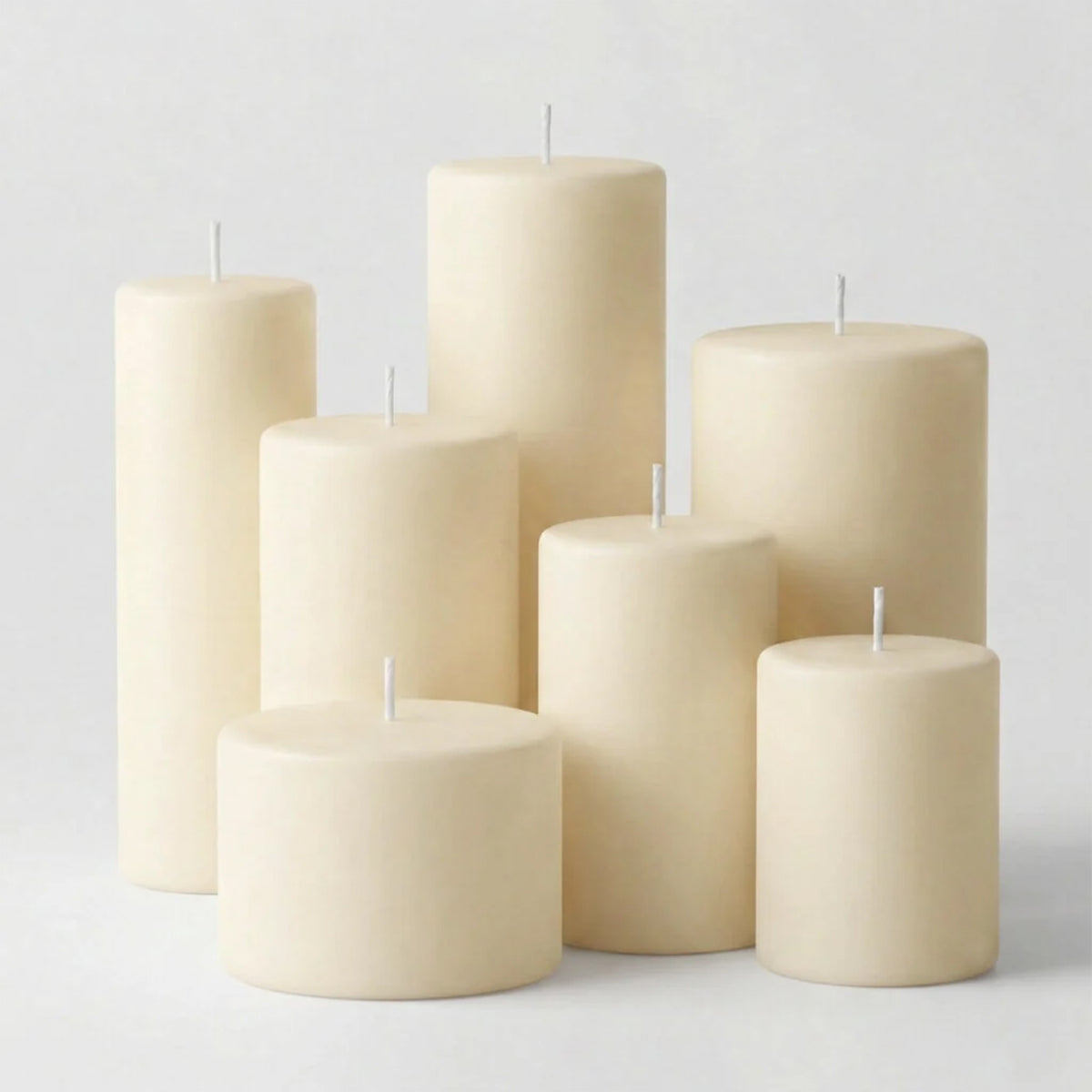 Unscented Pillar Candles – Dripless 2"x6" Ivory Paraffin Wax with Smokeless Cotton Wicks, Clean & Lo