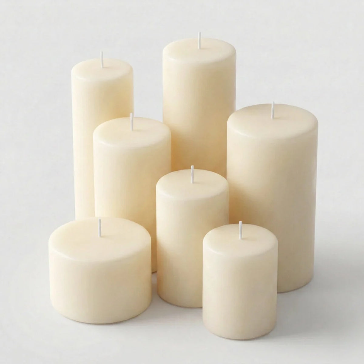 Unscented Pillar Candles – Dripless 2"x6" Ivory Paraffin Wax with Smokeless Cotton Wicks, Clean & Lo