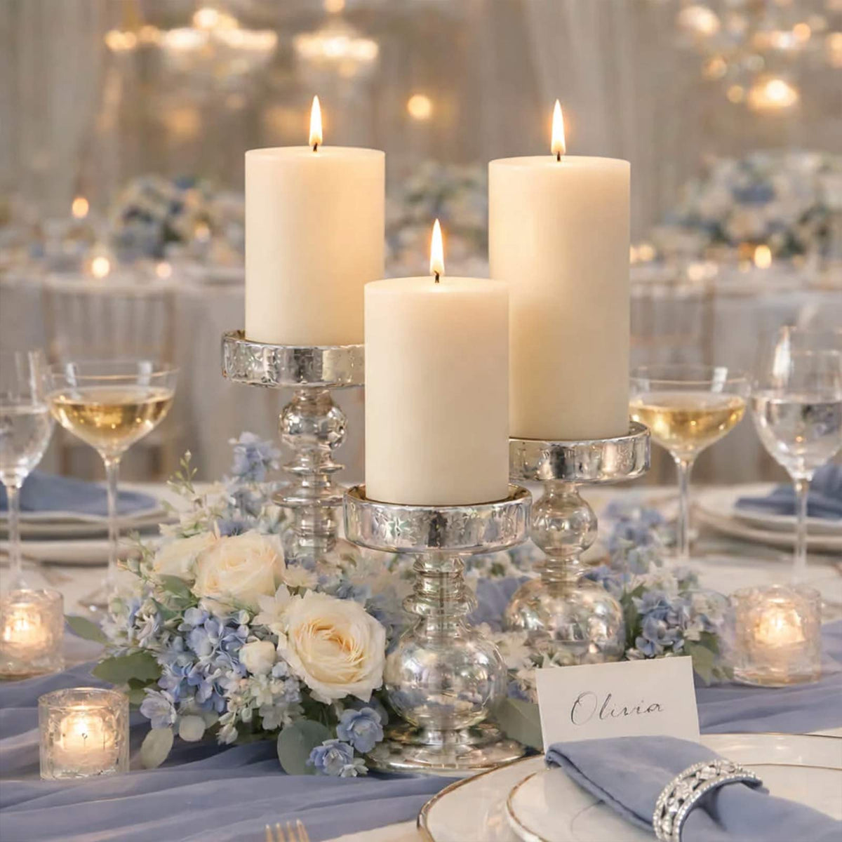 Unscented Pillar Candles – Dripless 2"x6" Ivory Paraffin Wax with Smokeless Cotton Wicks, Clean & Lo