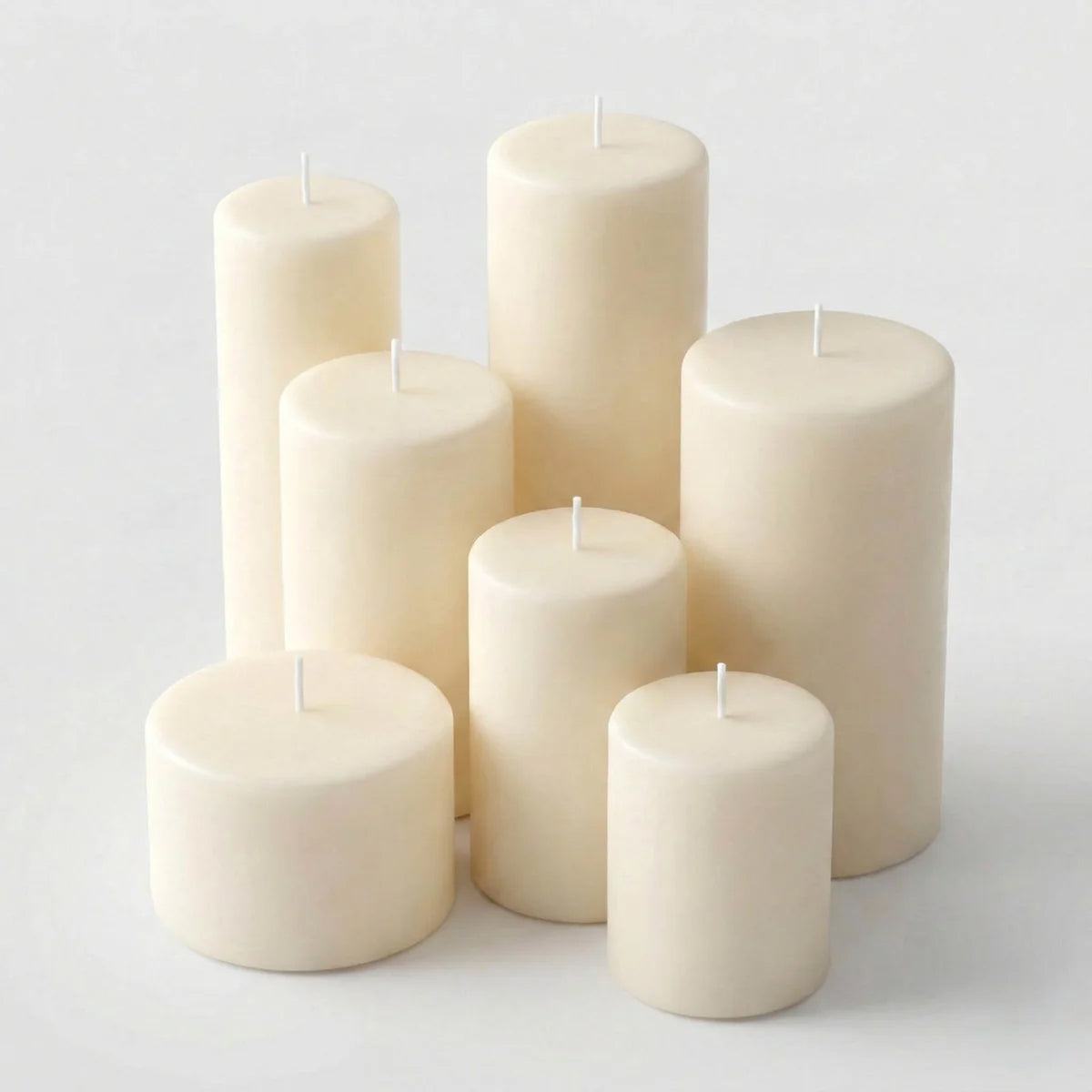 Unscented Pillar Candles – Dripless 2"x3" Light Ivory Paraffin Wax with Smokeless Cotton Wicks, Clea