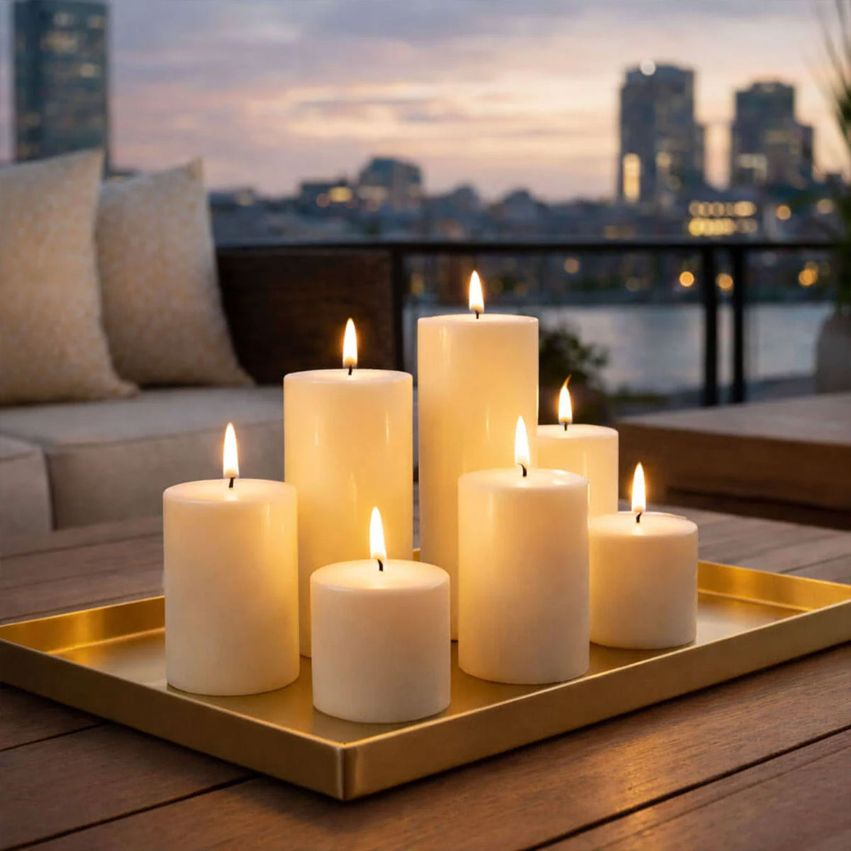 Unscented Pillar Candles – Dripless 2"x6" Light Ivory Paraffin Wax with Smokeless Cotton Wicks, Clea