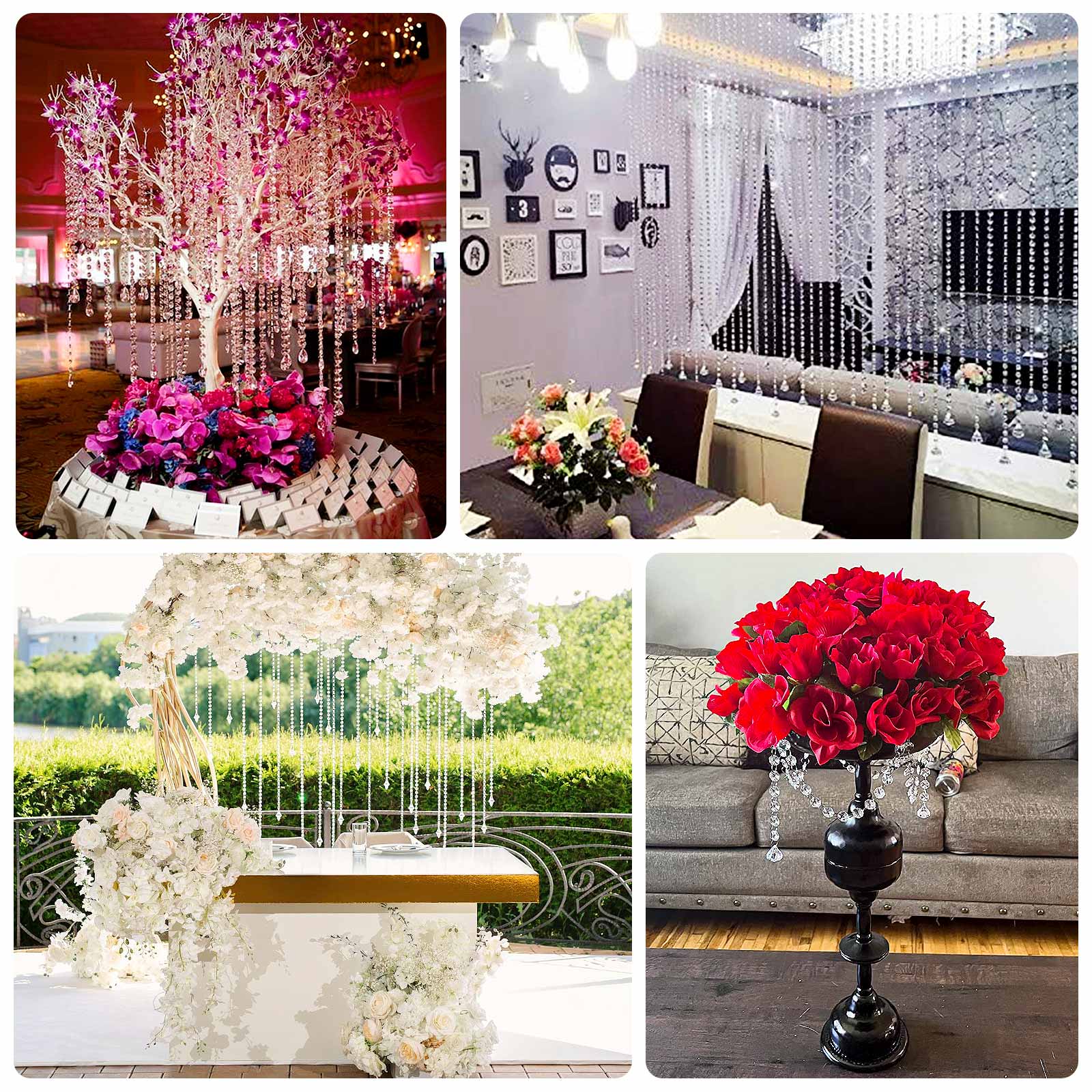 Crystorama Garland 8-Light Crystal Bead Chandelier | Neiman Marcus, image size:1600x1600