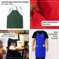 Blue polyester cooking chef apron with adjustable neck and long ties, features two pockets.