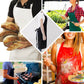 White premium polyester cooking chef apron with adjustable neck and long ties.