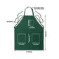 Emerald green chef apron with adjustable neck and two pockets.