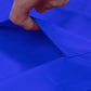 Royal blue premium polyester cooking chef apron fabric close-up.