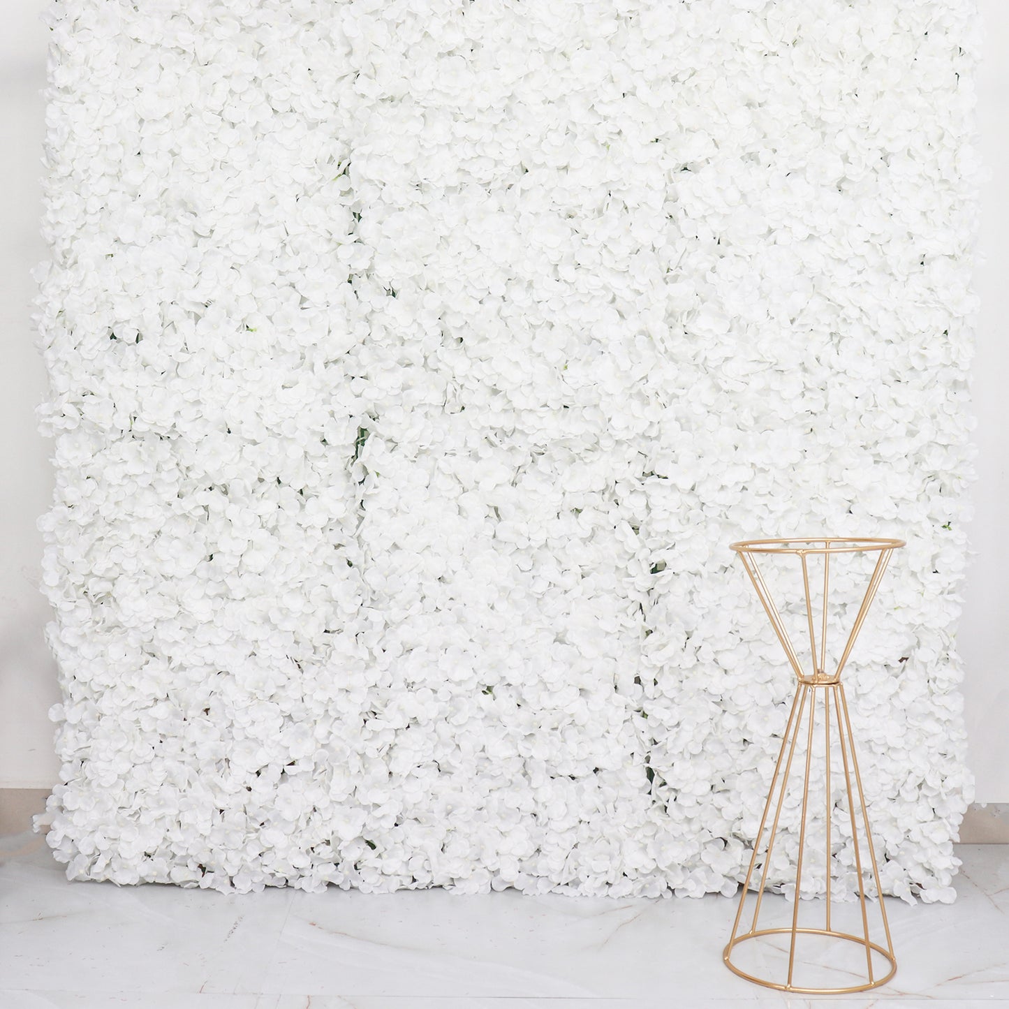 11 Sq ft. | White UV Protected Hydrangea Flower Wall Mat Backdrop