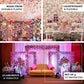 13 Sq ft. | Pink Champagne UV Protected Assorted Flower Wall Mat Backdrop