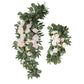 Set of 2 Silk Rose Floral Swag Wedding Arch Flowers in Cream Blush with Eucalyptus Leaves, Large Artificial Flower Arrangement Garlands - 24",42"