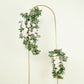 Set of 2 Silk Rose Floral Swag Wedding Arch Flowers in Cream Blush with Eucalyptus Leaves, Large Artificial Flower Arrangement Garlands - 24",42"