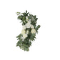 Set of 2 Silk Rose Floral Swag Wedding Arch Flowers in White with Eucalyptus Leaves, Large Artificial Flower Arrangement Garlands - 24",42"