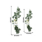 Set of 2 White Silk Rose Wedding Arch Flowers with Eucalyptus Leaves, Artificial Floral Swag Arrangement Party Decorations - 20",30"